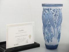 【証明書】 エミール ガレ 大 バード 花器 花瓶 技法スフレ 被せガラス