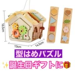 知育 木製 はめ込みパズルセット　赤ちゃん用ミラー付き　誕生日　プレゼント