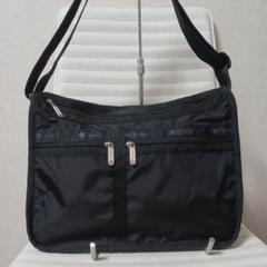 【極美品】レスポートサック ショルダーバッグ 肩掛け ナイロン ブラック MEDIUM ZIP SHOULDERブラックシャイン（クロスボディ/ショルダー