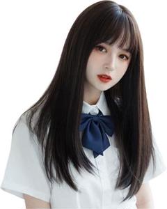 ウィッグ ロングストレート フルウィッグ　黒茶色