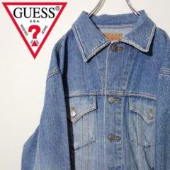 GUESS デニムジャケット 80s ビッグシルエット レザータグ 超希少