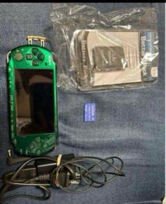 すぐに遊べるセット!SONY PSP-3000 グリーン 新品バッテリー