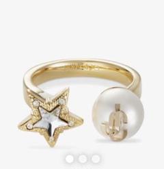 Gold-Finish Metal Ring with Crystal Star and Pearl | JC Star