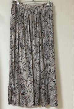 ボタニカルプリントプリーツスカート/オフオン（OFUON）ベージュ　Ｌ