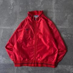 80s adidas デサント製 ナイロンジャケット トレフォイル L 赤A86