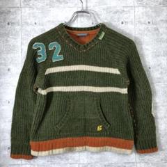 y2k 平成 キッズ古着 KUCHI-KOO ナンバリング ワッペン セーター