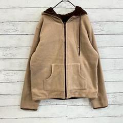 TARGA【L】トップス フリース ジャケット フード ベージュ　ブラウン