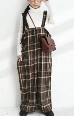 超美品！アンティカ　大人気チェック柄サロペット　140