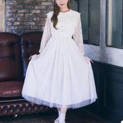 入荷now 安全 Areeam ディズニー】レース 白 フリーサイズ チュールワンピース ワンピース
