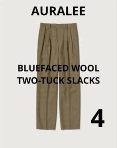 AURALEE BLUEFACED WOOL TWO-TUCK SLACKS 4のサムネイル