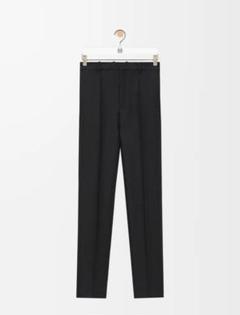 LOEWE直営店 ウールとシルクのパンツ ブラック LOEWE 25SS ロエベ パンツ スラックス ウール シルク ブラック