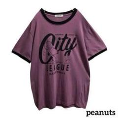 peanutsピーナッツリンガーTシャツスヌーピープリントデザイン人気アニメ古着