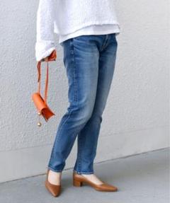 シップス　テーパード　デニムパンツ　レディース　ブルー　ストレッチ　スリム　Sのサムネイル