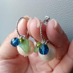 №973　フープピアス×チェコファイアポリッシュ
