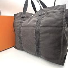 ▽HERMES エルメス エールラインTGM　トートバッグ グレー系 鞄 カバン