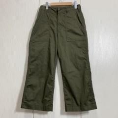 FRAMeWORK ストレッチ 麻混 クロップドベイカーパンツ 36 オリーブ