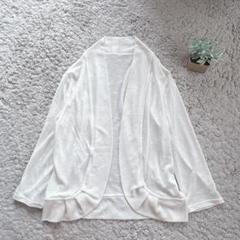 【KORET】ホワイトトッパーカーディガン F ボレロカーデ 7分袖 白 無地