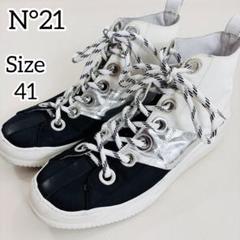 2713【希少】N°21 ヌメロヴェントゥーノ スニーカー レザー シルバー