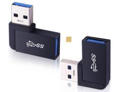 2個セット USB-A オス to USB-A メス L字型 クロス付き