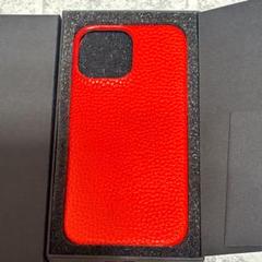 iPhone 13 Pro Max 天然牛革ライチレザー レッド