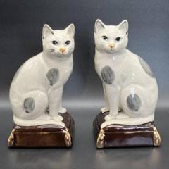 里帰り猫 タカハシキャット　ブックスエンド　本の声を聞く猫 1970年代 里帰り猫 タカハシキャット ブックスエンド 本の声を聞く猫 1970