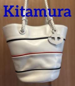 Kitamura キタムラ ハンドバッグ バケツ型 ホワイト レザー
