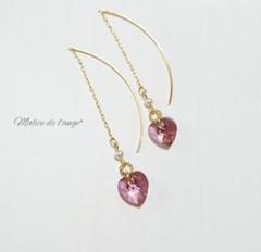 金土日限定特価✨一粒スワロフスキーチェーンピアス(8.CRアンティークピンク)