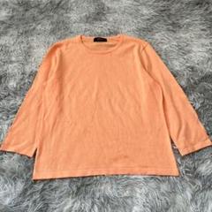 美品✨【epurer】 オレンジ 五分袖サマーニット (L) 大きいサイズ 綿混