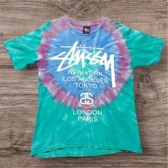 Stüssy タイダイ ワールドプリント Tシャツ