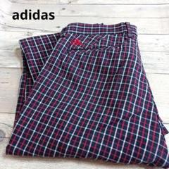 adidas チェック柄パンツ
