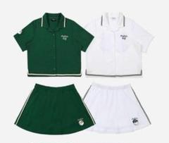 MALBON マルボンゴルフ レディース シャツ スカート セットアップ 白M Malbonの夏にぴったりなスポーティーセットアップ - レディース