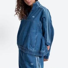 入荷now 口コミ 新品32 Adidasハーフジップ デニムジャケット ブルー H11515 ジャケット・アウター