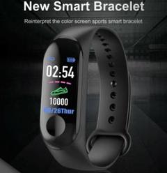 スマートウォッチ ブラック 血圧計 歩数計 防水