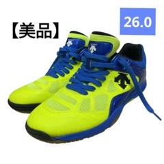 DESCENTE バレーボールシューズ 蛍光イエロー/青 26.0