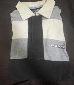 phat farm ポロシャツ　長袖ラガー old PHAT FARM ラガーシャツ 長袖ポロシャツ B系 古着 90s