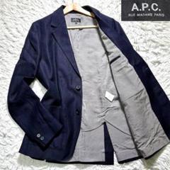 美品 A.P.C コットンリネン ミリタリージャケット APC ネイビー APC テーラードジャケット コットンリネン ネイビー M 通年
