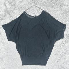 H&M DIVIDED異素材ドッキングドルマンニットトップス［40］ブラック