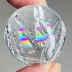 レインボー水晶 虹大　置物　大特価　早い者勝ち　アイリスクォーツ　丸玉 S1