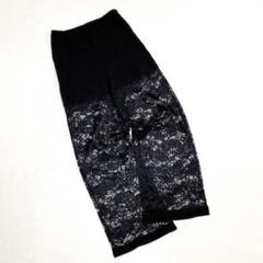 匿名⭐️シーイン 長ズボン レース ブラック 花柄 XS シアー 透け感