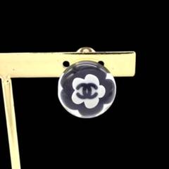 シャネル カメリア イヤリング ココマーク 04S ブラック フラワー 3706