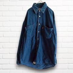 リーバイス　デニム　ジーンズ　長袖　シャツ　カジュアル　アクティブ　青　ラフ