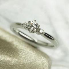 4℃　極上良質天然ダイヤリング　Pt950　D0.219ct 8号　箱　鑑定書 ○4℃ 極上良質天然ダイヤリング Pt950 D0.219ct 8号 箱 鑑定書