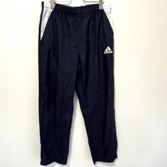 adidas アディダス 古着 ナイロン トラックパンツ ネイビー ホワイト L