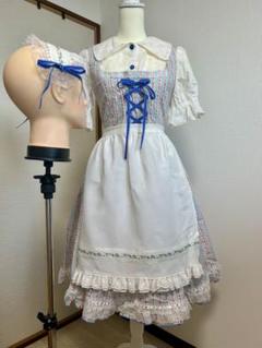 ディアンドル風　ロリィタ　ロリータ　あお