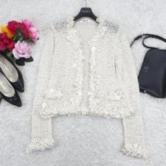 G9943*ヒロココシノ☆デザイン☆ニット☆カーディガン☆白ホワイト☆9. G9943*ヒロココシノ☆デザイン☆ニット☆カーディガン☆白