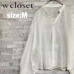 w closet シアーシャツ 白 Mサイズ ボリューム袖 透け感あり ゆったりのサムネイル