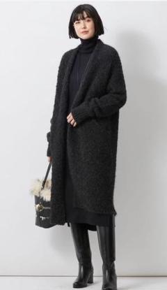 希少 アルパカ100%◎ニジュウサンク 23区 カーディガン 黒 新品未使用 セール】 アルパカシャギー ニット カーディガン （ニット