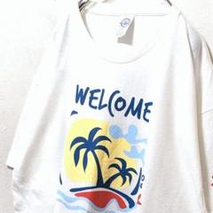 デルタ サンダルスアンティグア デカロゴ Tシャツ ホワイト 白 XL 古着
