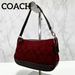 ◎y2k◎ COACH Wool アクセサリーポーチ RED