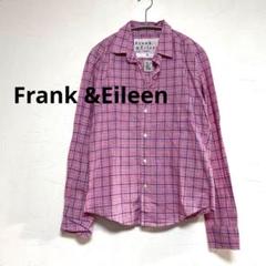 Frank & Eileenリネン バリー 赤ストライプ スキッパーシャツ XS